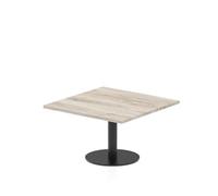 Italia 800mm Square Coffee Table Grey Oak Top 475mm High Black Leg