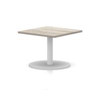 Italia 800mm Square Coffee Table Grey Oak Top 475mm High White Leg