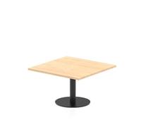 Italia 800mm Square Coffee Table Maple Top 475mm High Black Leg