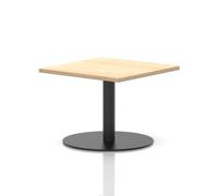 Italia 800mm Square Coffee Table Maple Top 475mm High Black Leg