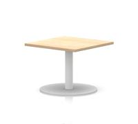 Italia 800mm Square Coffee Table Maple Top 475mm High White Leg