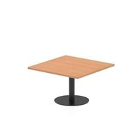 Italia 800mm Square Coffee Table Oak Top 475mm High Black Leg