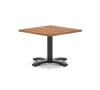 Italia 800mm Square Coffee Table Walnut Top 495mm High Black Leg Cross Base