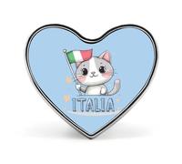 Italia Cat Italian Flag Custom Brooch Pin Heart Lapel Pins Tie Suit Dress Accessories for Men Women Wedding Birthday