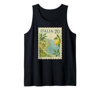 Italia Italy Amalfi Coast Lemon Olives Vintage Postage Stamp Tank Top
