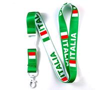 Italia Italy Flag Lanyard Keychain - Italian Flag Lanyards for Keys Badges ID Fob Passport - Green and White ID Card Holder for Women Men Gift Souvenir - Back to School (1 Italy Lanyard)