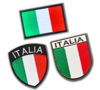 Italia Italy Flag Patch 3 Pack,Embroidered Italian USA Pride Morale Emblems