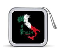 Italia Italy Italian Map Flag CD Storage Case 40 Capacity Disc Storage Binder for Car Home Travel