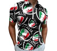 Italia Italy Italian Map Flag Men's Polo Shirts Short Sleeve Golf Tennis T-Shirt Casual Work Tee Tops L