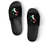 Italia Italy Italian Map Flag Women's House Slippers for Men Shower Slides Bathroom Shoes Sandals 42 (260mm)