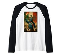 Italia T-Shirt Fans Ultras Italy Men's Italy Flag Raglan Baseball Tee