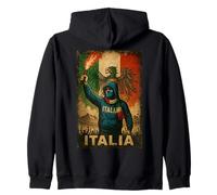 Italia T-Shirt Fans Ultras Italy Men's Italy Flag Zip Hoodie