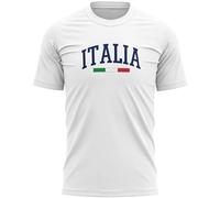 Italia T Shirt for Men 2024 Retro Italy Italian Sports Games Athlete Tee, M, White