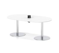 Italia Volta 1800mm Poseur Boardroom Table With Pop-up Power Module White Top 720mm High Silver Leg