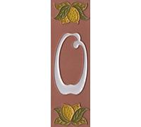 Italian 15cm x 5cm Terracotta Hand-painted Lemon Designed Glass Enamel House Number Tiles (Number 0)