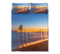 Italian 8058575010950 Bed Linen Bed Set with Digital Print Full coverage on the Bottom Sheet and Pillowcase-Multicolor (Sec - 21), 100% Cotton Double Bed 255 x 300 x 1 cm