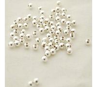Italian 925 Sterling Silver Findings - 100 Sterling Silver Seamless Smooth Round Beads - 2.5mm - Made in Italy