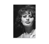 Italian Actress Sophia Loren Black And White Retro Poster Picture Print Canvas Poster Wall Paint Art Posters Decor Modern Home Artworks 12x18inch(30x45cm)