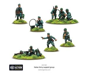 Italian Army Support Group - 28mm Scale Metal Miniatures for Bolt Action by Warlord Games - Highly Detailed World War 2 Miniatures for Table-top Wargaming