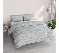 Italian Bed Linen ATHENA Duvet Cover Set, Made in Italy, Double Jane Smoke