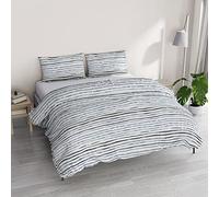 Italian Bed Linen Athena Duvet Cover Set with Printed Bag and Pillowcases, Sofia Blue, Double