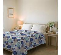 Italian Bed Linen BASIC Line Summer Quilt Made in Italy Printed Soft Microfibre Bedspread - Spring Summer Mid-Season Quilt - Murrine, Double 250 x 240 cm