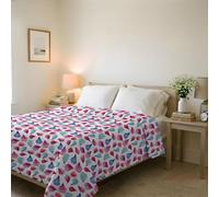 Italian Bed Linen BASIC Line Summer Quilt, Made in Italy, Printed Soft Microfibre Bedspread - Spring Summer Mid-Season Quilt - Petals, Double 250 x 240 cm