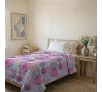 Italian Bed Linen BASIC Printed Summer Quilt, Microfibre, Dowels, Queen Size 200 x 240 cm