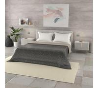 Italian Bed Linen BASIC Printed Summer Quilt, Microfibre, Stars Grey, Double 250 x 240 cm