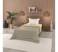 Italian Bed Linen Basic Summer Quilt Plain Microfibre Taupe/Cream, Single 160 x 240 cm