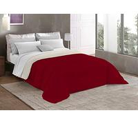 Italian Bed Linen Basic Winter Quilt, Single, Cream/Bordeaux