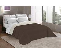 Italian Bed Linen Basic Winter Quilt, Single, Cream/Brown