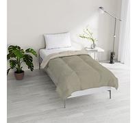 Italian Bed Linen Dreams and Capricci Two-Tone Padded Winter Duvet, Taupe/Cream, Single 150 x 200 cm