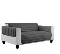 Italian Bed Linen Elegant Quilted Sofa Cover Doubleface, Dark Grey/Light greye 2 Places, 100% microfiber,