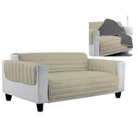 Italian Bed Linen Elegant Quilted Sofa Cover Doubleface, Dove Dark Grey 2 Places, 100% microfiber,