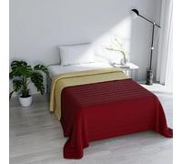 Italian Bed Linen Elegant Single Summer Bedspread 170 x 270 cm 170 x 270 cm Burgundy/Cream