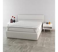 Italian Bed Linen Elegant Topper, White, Double, Microfibre