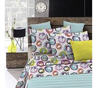 Italian Bed Linen Fantasy Bed Sheet Set in Printed Microfiber, cerchi astratti, Single