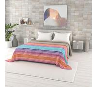 Italian Bed Linen Fantasy Microfibre Summer Quilt, Double 260 x 270 cm, Rainbow