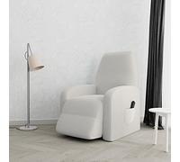 Italian Bed Linen Fashionable cover for reclining chairs, 52% Polyester + 40% Cotton + 8% Elastane, Cream, One Size