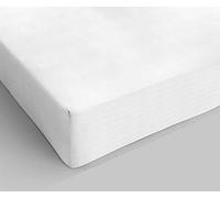 Italian Bed Linen Fitted Sheet "Elegant" with Corner, Microfiber, Small double, White