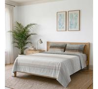 Italian Bed Linen Infinity Non Iron Duvet Cover Set | Double bed, microfibre, top sheet 240 x 270 cm, fitted sheet 170 x 200 cm, pillowcases 50 x 80 cm, earth