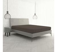 Italian Bed Linen Ki-Osa by Matteo Bosio Fitted Bottom with Corners Sheet, King Size 170 x 200 cm dark brown