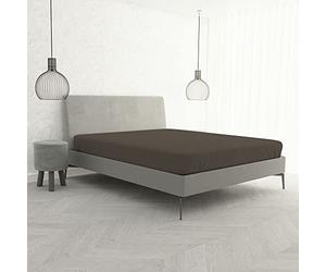 Italian Bed Linen Ki-Osa by Matteo Bosio Fitted Bottom with Corners Sheet, King Size 170 x 200 cm dark brown