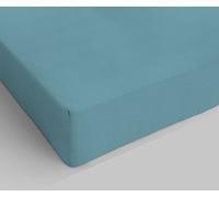 Italian Bed Linen Max Color Fitted Sheet with Corner, Teal, French Size Small Double