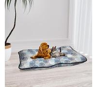 Italian Bed Linen Maxy Fantasy Cushion, Padded and Quilted Cushion for Dogs and Cats, 60 x 100 cm, Blue Shower Heads