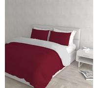 Italian Bed Linen Natural Colour Duvet Cover Set, Burgundy/Light gray, Double