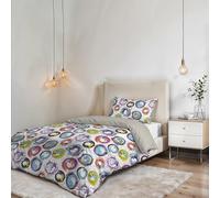 Italian Bed Linen Sogni e Capricci Fantasy Duvet Cover (Made in Italy), cerchi astratti, small double