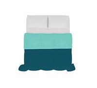 Italian Bed Linen SOGNI E CAPRICCI Two-Tone Summer Duvet, Bottle Green/Teal 250 x 200 cm