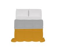 Italian Bed Linen SOGNI E CAPRICCI Two-Tone Summer Duvet, Ochre/Light Grey 250 x 200 cm